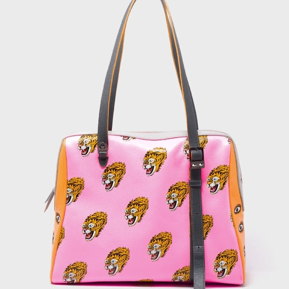 NIB Min & Mon Esther Bubblegum Pink Satchel Bag - Blazing Tiger - Picture 4 of 9